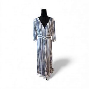 Amazon Blue and White Long Sleeve Dress